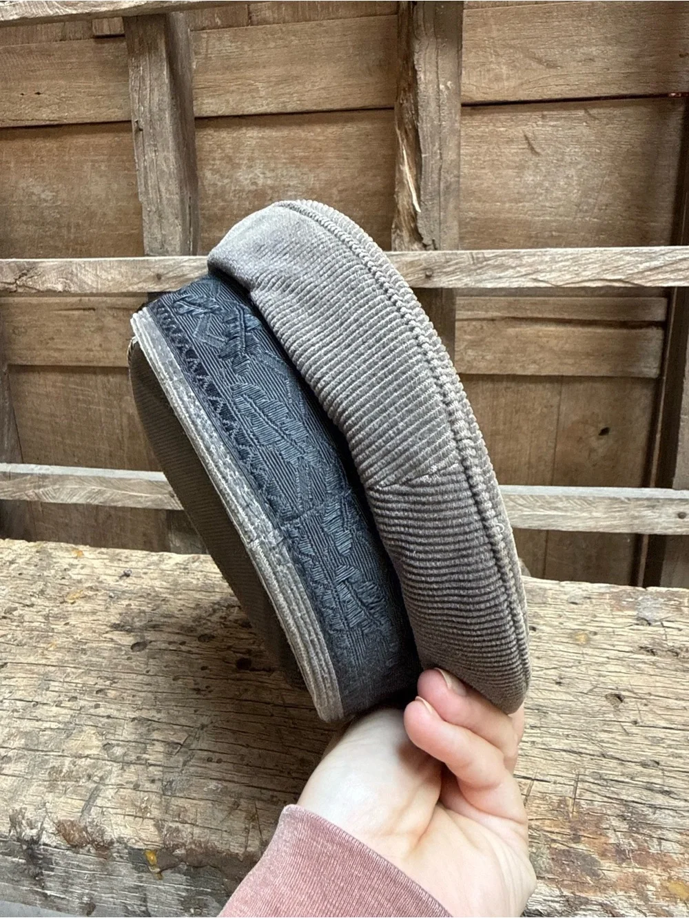 Vintage Gray Corduroy Prinz Heinrich Mütze Sailor Captains Cap Hat XS Boys Kids